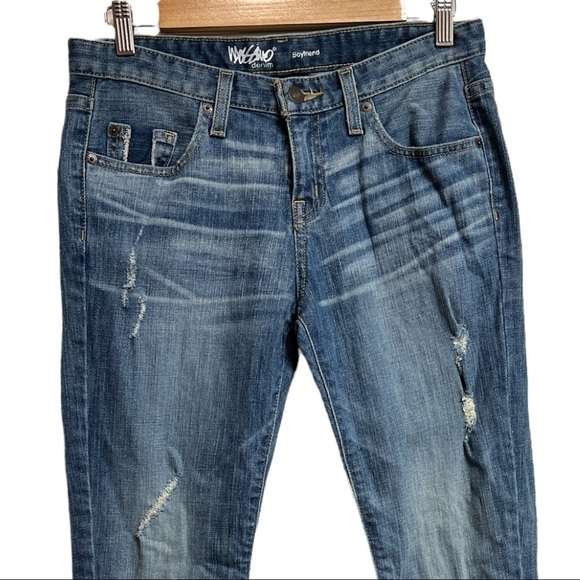 MOSSIMO BOYFRIEND‎ RAW HEM DISTRESSED STRETCH JEANS SIZE 2 - Picture 4 of 13